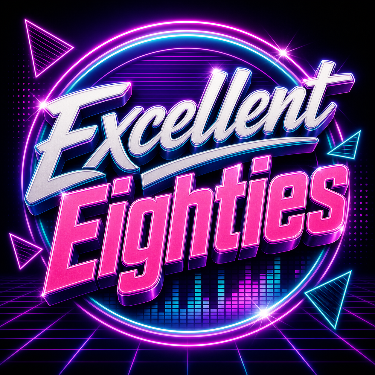 Excellent Eighties radio station artwork